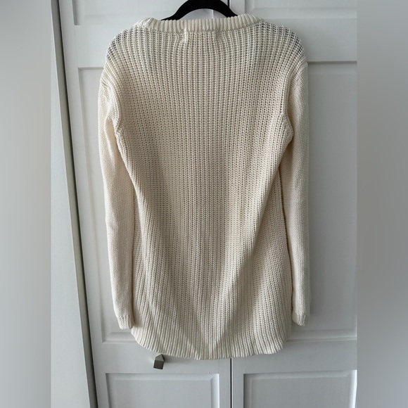 Like new Zara Knit Cream Cable Sweater L Oversized Chunky Boho - Picture 7 of 10